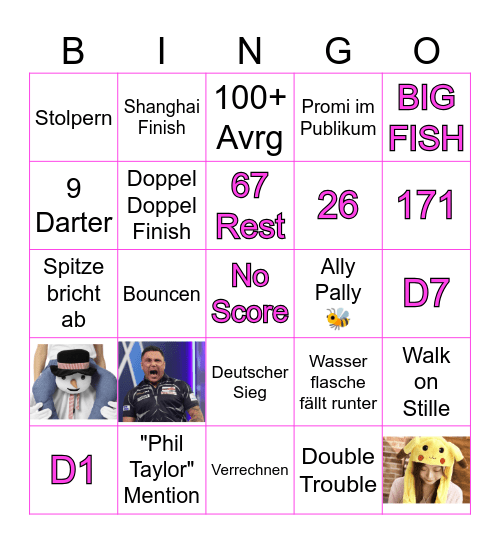 DARTS WATCHPARTY DAY 6 Bingo Card