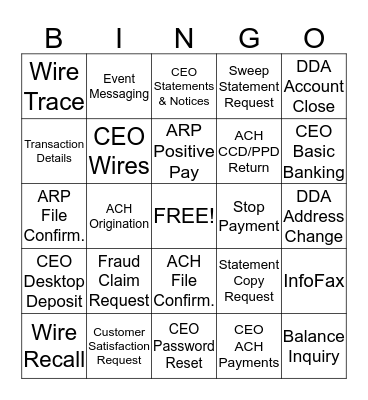 TMCS Bingo! Bingo Card