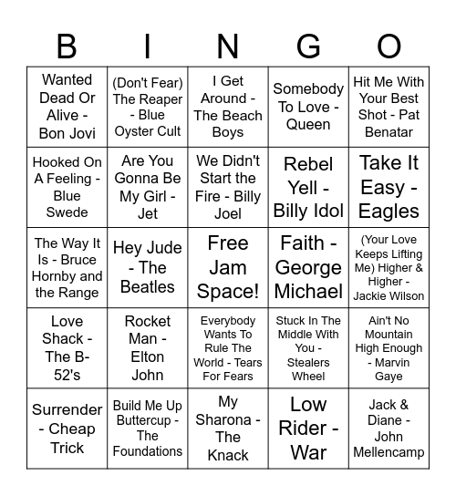 Throwback Bingo #2 Bingo Card
