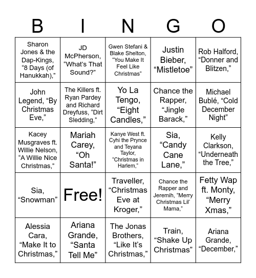 Newer Navidads Bingo Card