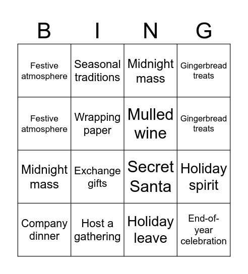 B1+ BINGO Card