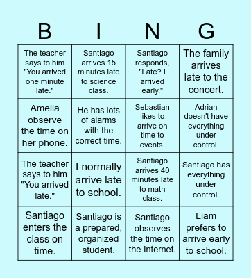 Tarde - Translations Bingo Card