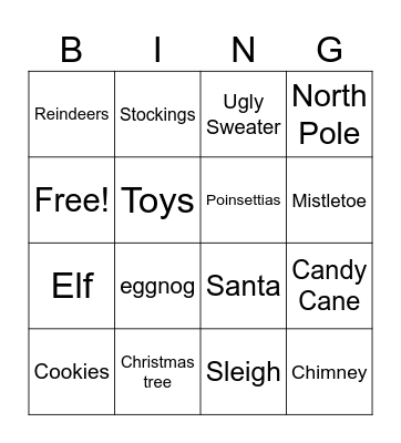 CHRISTMAS BINGO Card