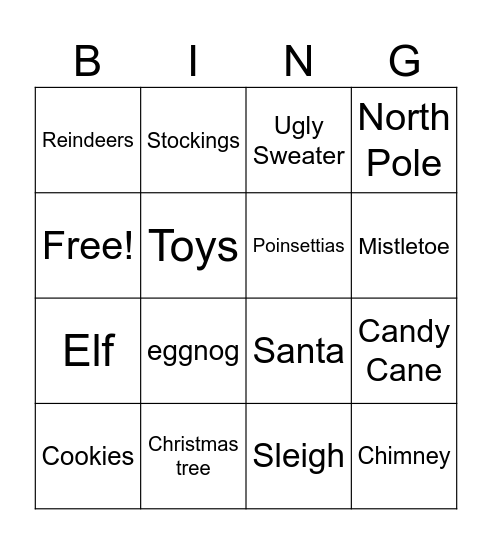 CHRISTMAS BINGO Card