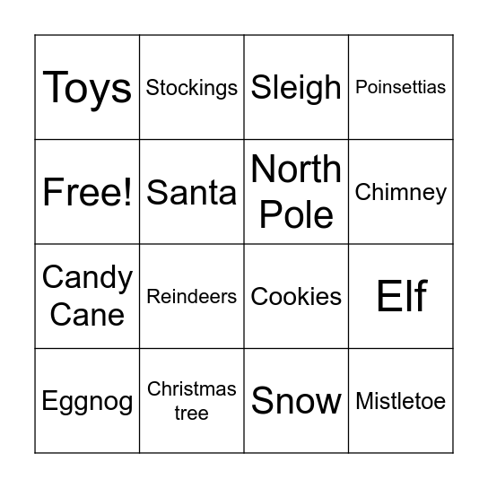 CHRISTAMAS BINGO Card