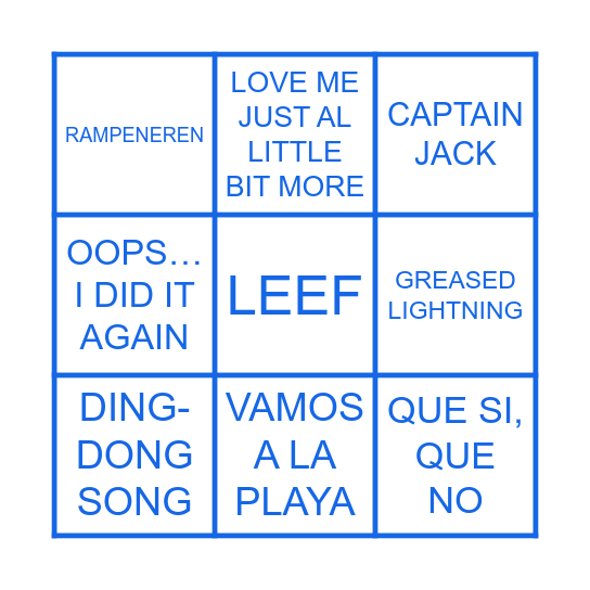 FOUTE BINGO Card