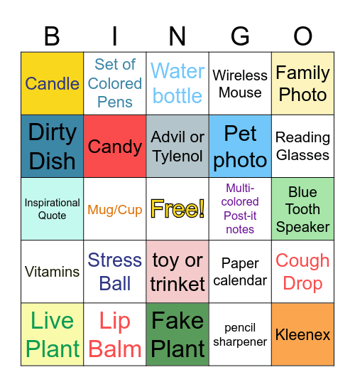 What's on Your Desk? Bingo Card