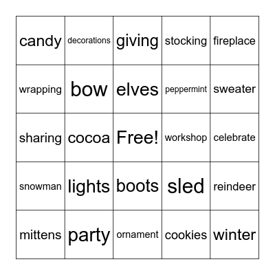Christmas Bingo Card