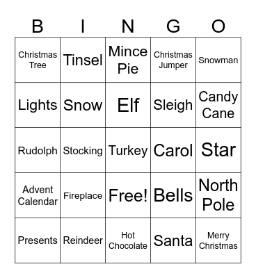 Christmas Bingo Card