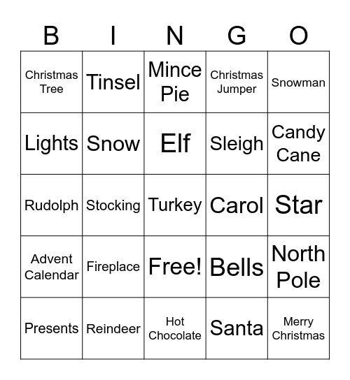 Christmas Bingo Card