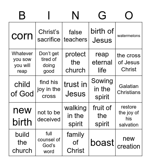 Pastor Bingo Card