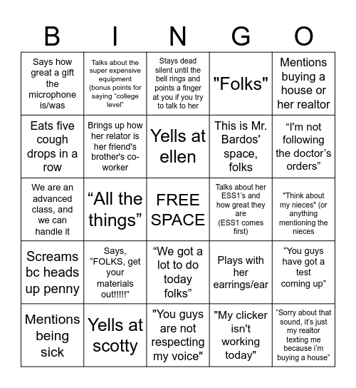Ms wall Bingo Card