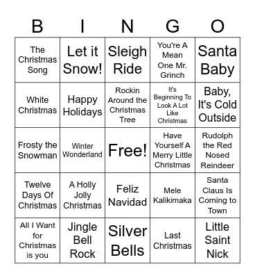 Xmas Bingo Card