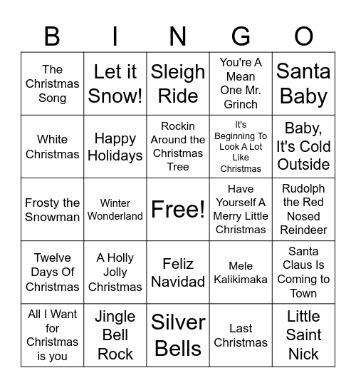 Xmas Bingo Card