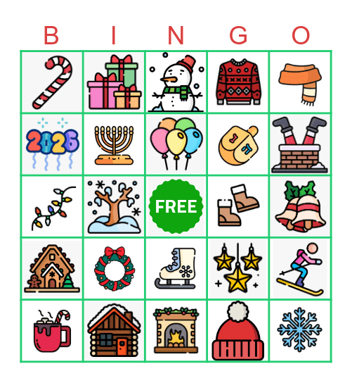 Wintertime Bingo Card