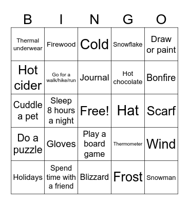 Winter Q2 Bingo Card