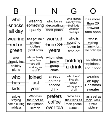 Find Someone Bingo Card