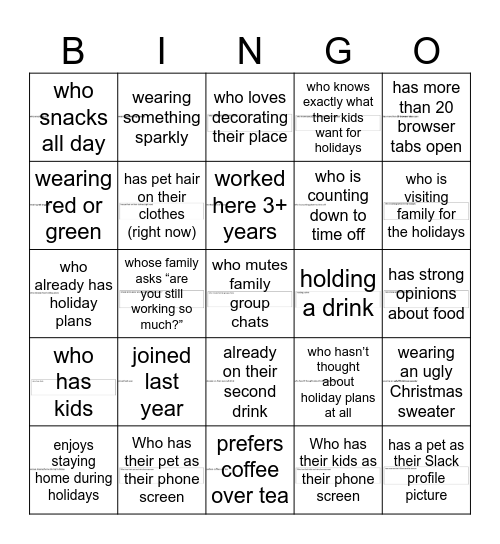 Find Someone Bingo Card