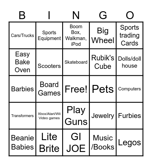 E & E Bingo Card