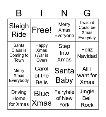 Christmas Singo! Bingo Card