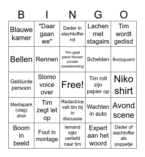 Boze Bingo Card