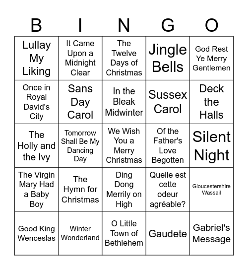 How Many Carols? Bingo Card