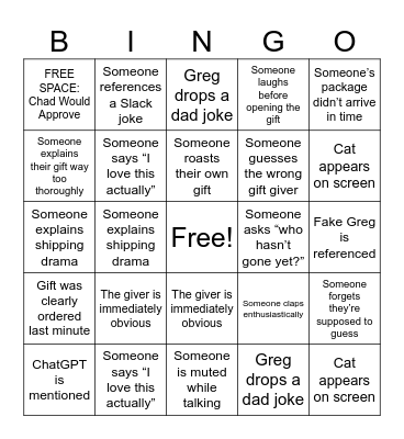 Push10 Holiday Bingo Card