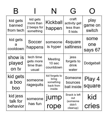 YC Liberty Day Bingo Card