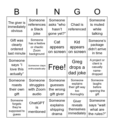 Push10 Holiday Bingo Card