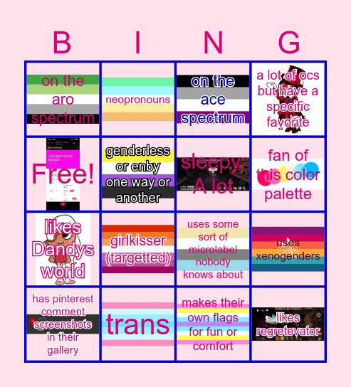 lgbt bingo Card