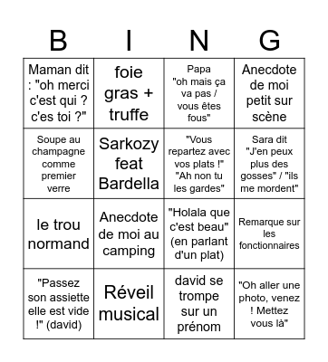 BINGO NOEL 2025 Bingo Card