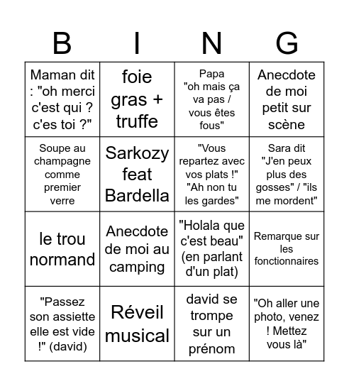 BINGO NOEL 2025 Bingo Card
