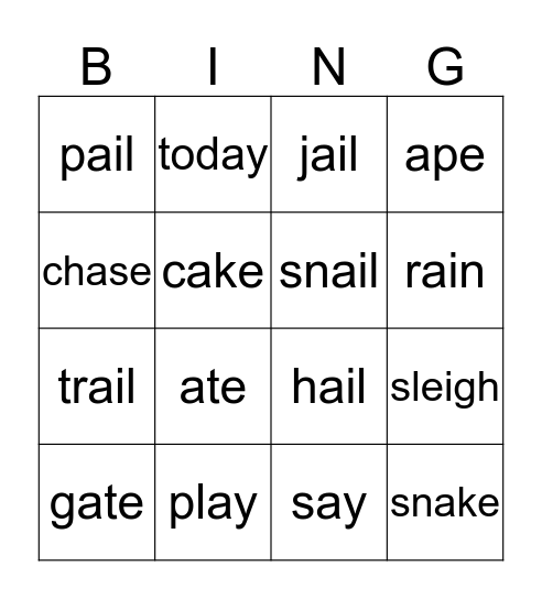 Long a Bingo Card