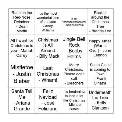 Weihnachtsbingo Card