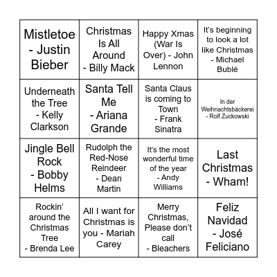 Weihnachtsbingo Card
