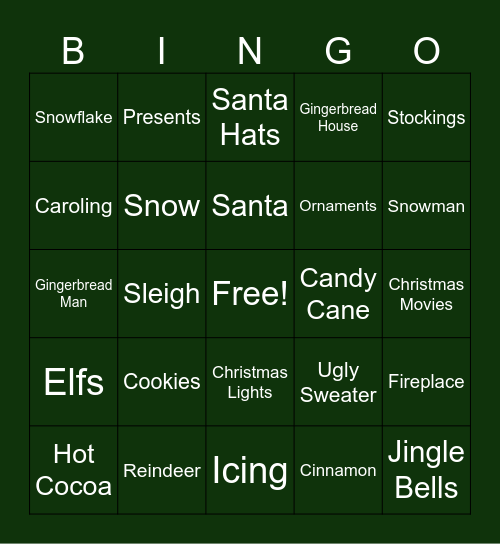 Holiday Bingo Card