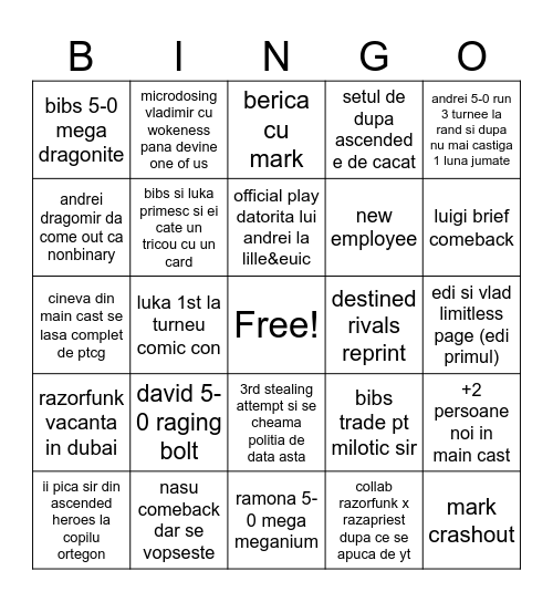 tcg arena 2026 bingo Card