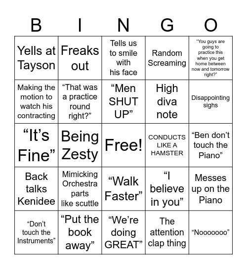 HARPER BINGO CARDS Bingo Card