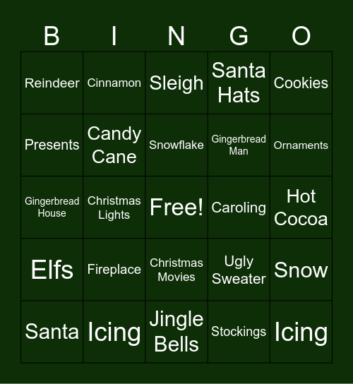 Holiday Bingo Card