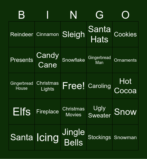 Holiday Bingo Card