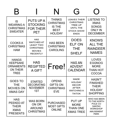 PIKES PEAK CHRISTMAS Bingo Card