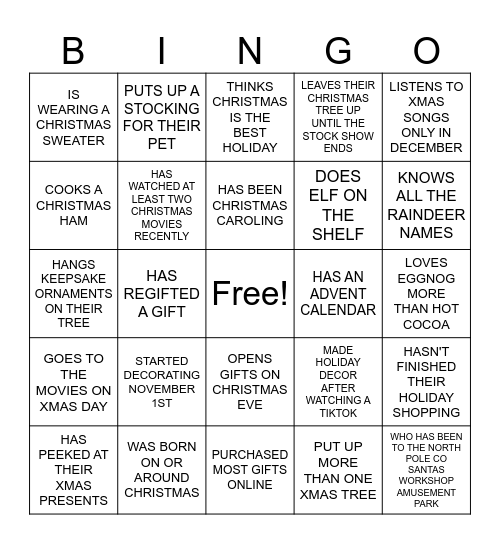 PIKES PEAK CHRISTMAS Bingo Card