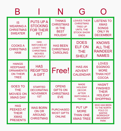 PIKES PEAK CHRISTMAS Bingo Card