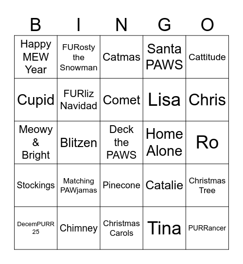 MEOWY CHRISTMAS MEOWIETTA Bingo Card
