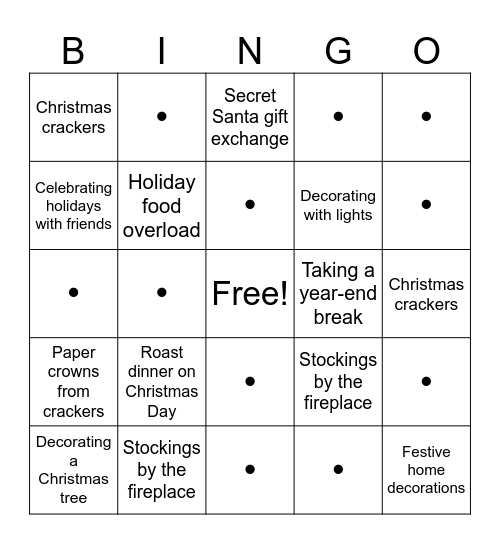 Turnitin Christmas Traditions 2025 Bingo Card
