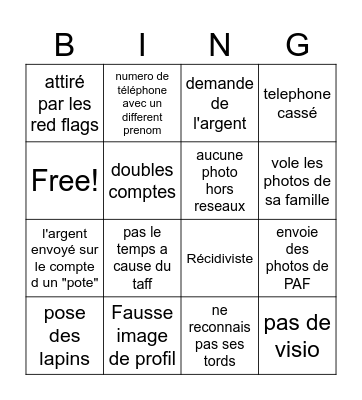 Catfish Bingo Card