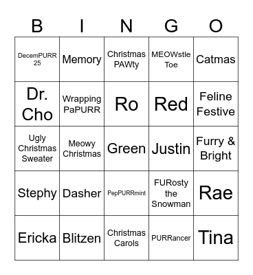 MEOWY CHRISTMAS MEOWIETTA Bingo Card