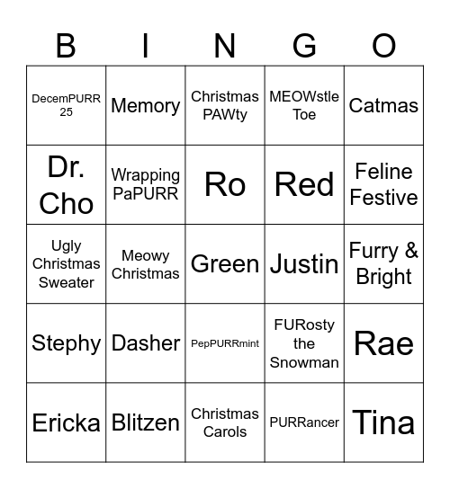 MEOWY CHRISTMAS MEOWIETTA Bingo Card