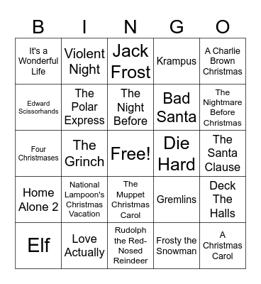 Christmas Bingo Card