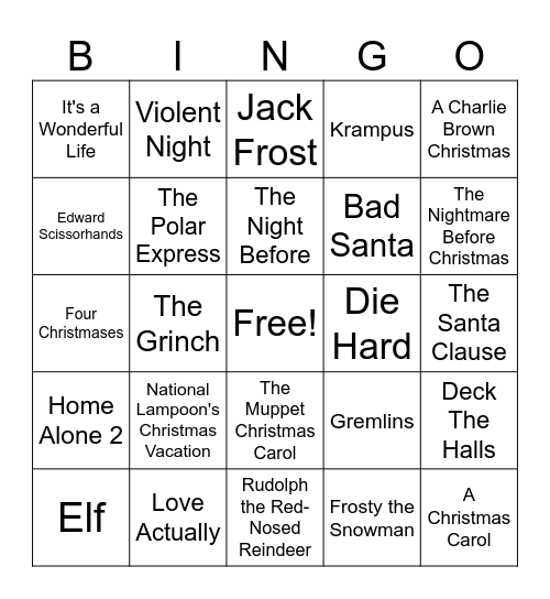 Christmas Bingo Card